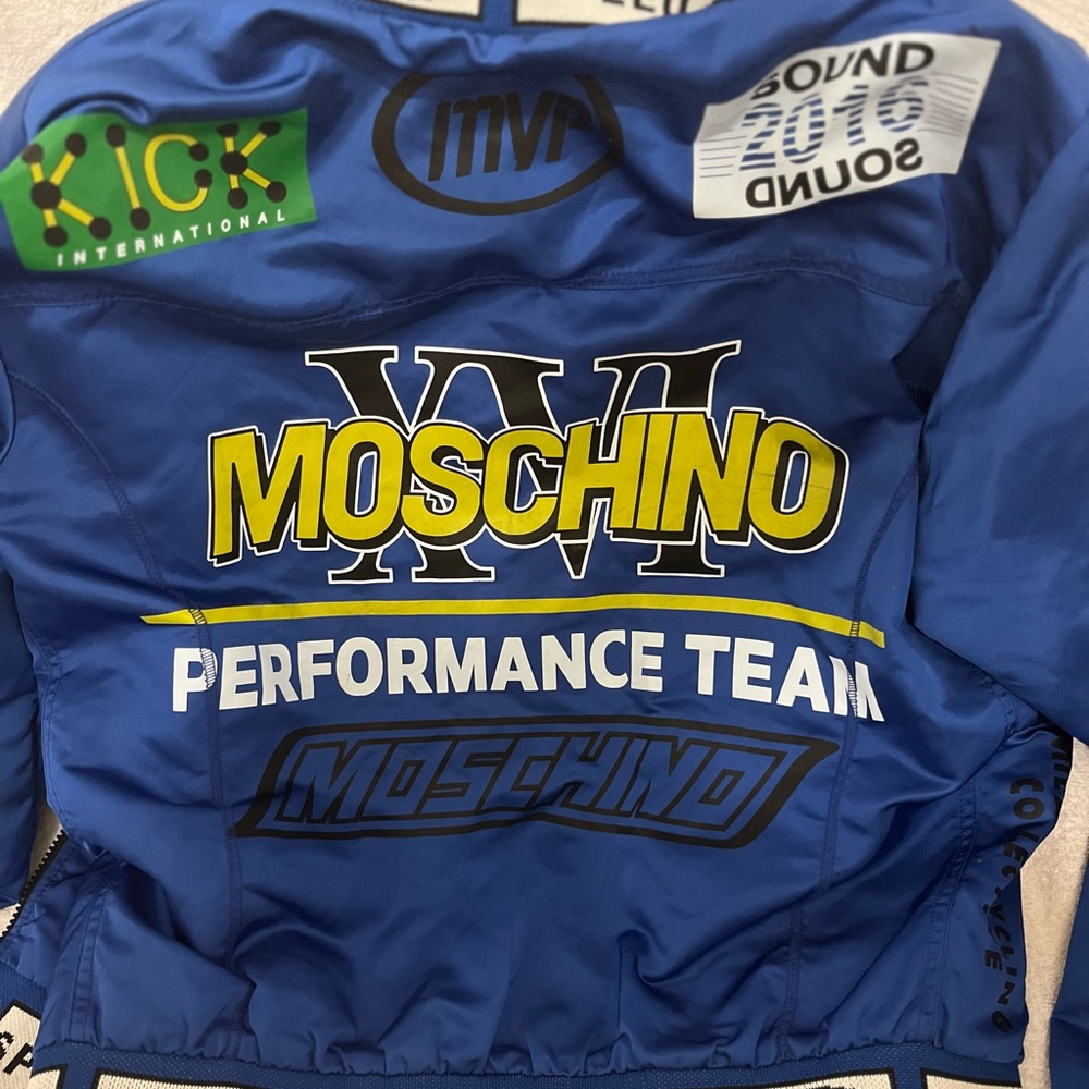 Moschino Blue Racing Logo Bomber Jacket - Picture 5 of 14